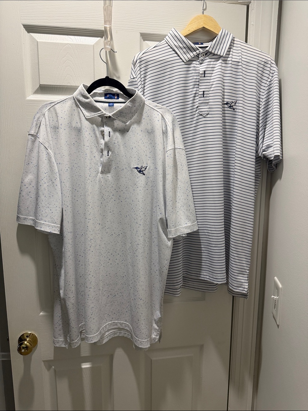 2 Stitch Polos.  Blue Logo - Performance